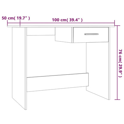 Schreibtisch Grau Sonoma 100x50x76 cm Holzwerkstoff