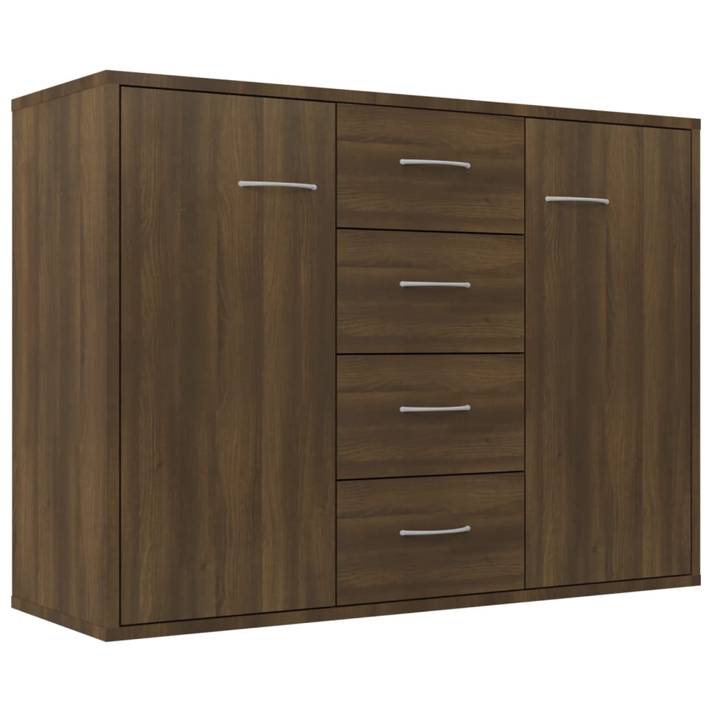 Sideboard Braun Eichen-Optik 88x30x65 cm Holzwerkstoff