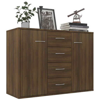Sideboard Braun Eichen-Optik 88x30x65 cm Holzwerkstoff