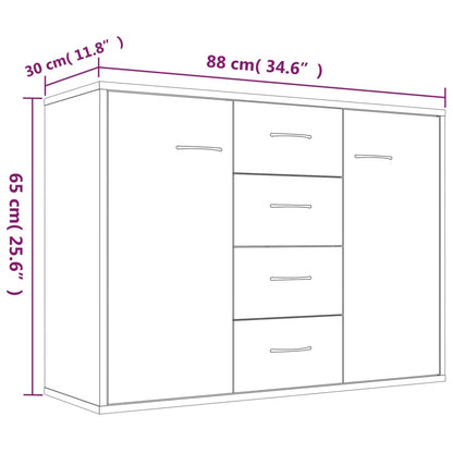 Sideboard Braun Eichen-Optik 88x30x65 cm Holzwerkstoff