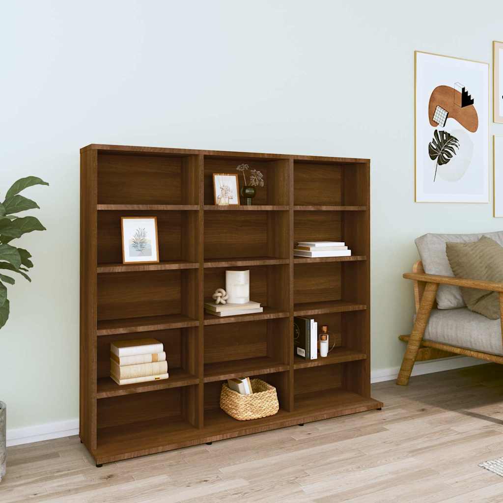 CD-Regal Braun Eichen-Optik 100x23x89,5 cm Holzwerkstoff
