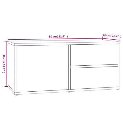TV-Schrank Räuchereiche 80x34x36 cm Holzwerkstoff
