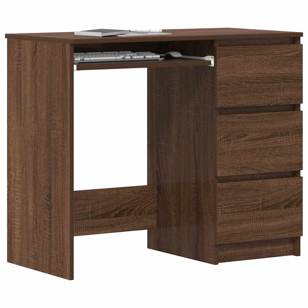 Schreibtisch Braun Eichen-Optik 90x45x76 cm Holzwerkstoff