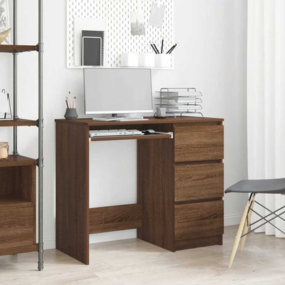 Schreibtisch Braun Eichen-Optik 90x45x76 cm Holzwerkstoff