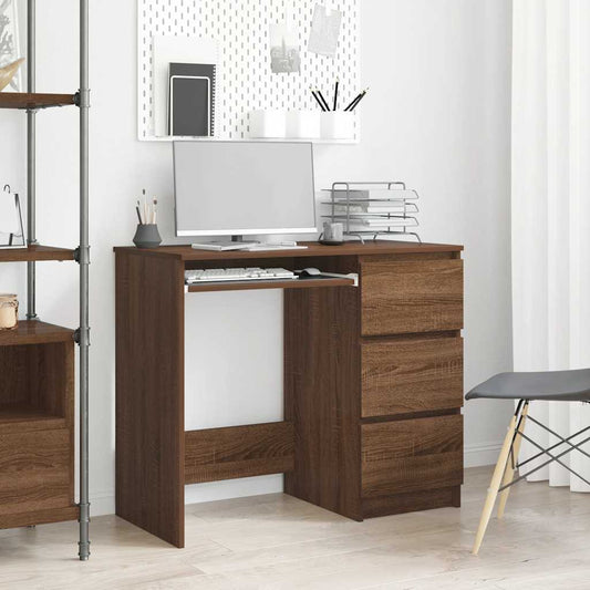 Schreibtisch Braun Eichen-Optik 90x45x76 cm Holzwerkstoff