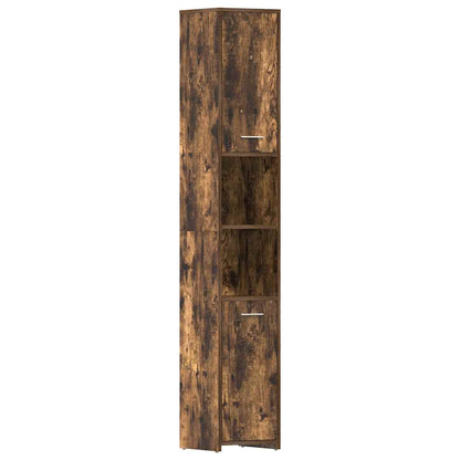 Badezimmerschrank Räuchereiche 30x30x183,5 cm Holzwerkstoff