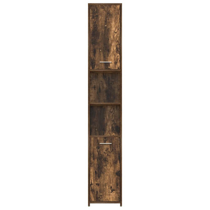 Badezimmerschrank Räuchereiche 30x30x183,5 cm Holzwerkstoff