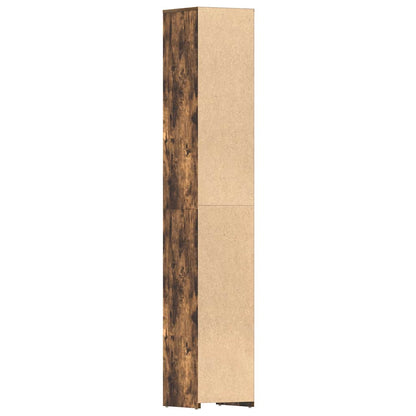 Badezimmerschrank Räuchereiche 30x30x183,5 cm Holzwerkstoff