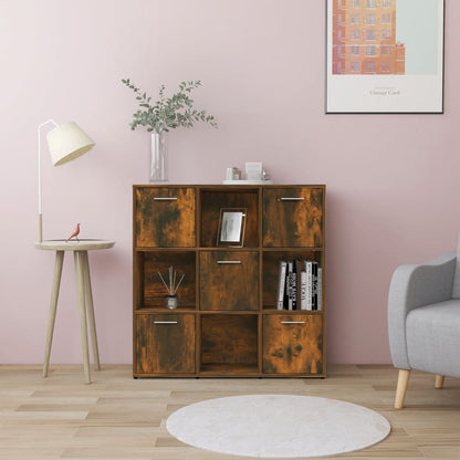 Bücherregal Räuchereiche 90x30x90 cm Holzwerkstoff