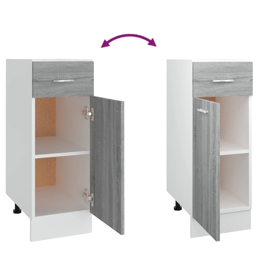 Unterschrank mit Schublade Lyon Grau Sonoma 30x46x81,5 cm