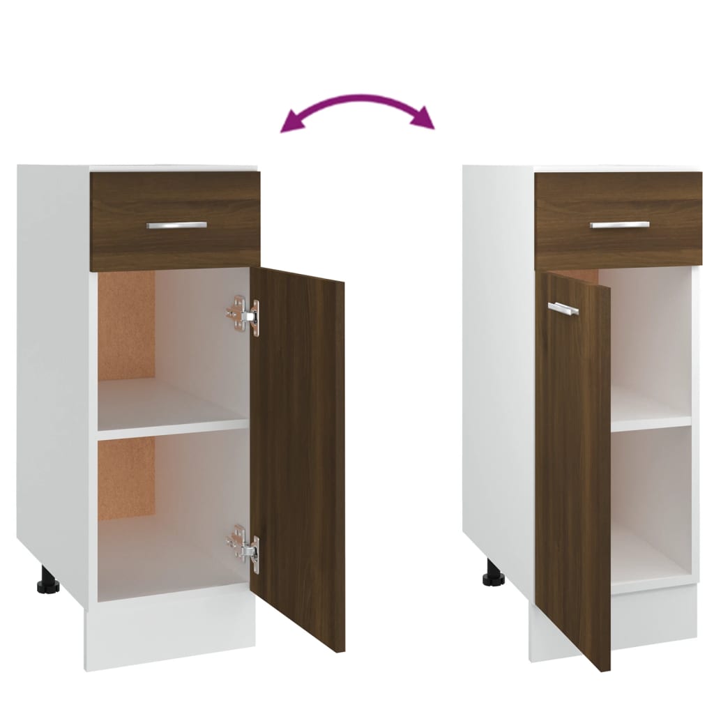 Unterschrank mit Schublade Lyon Braun Eichen-Optik 30x46x81,5 cm