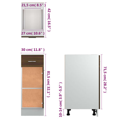 Unterschrank mit Schublade Lyon Braun Eichen-Optik 30x46x81,5 cm
