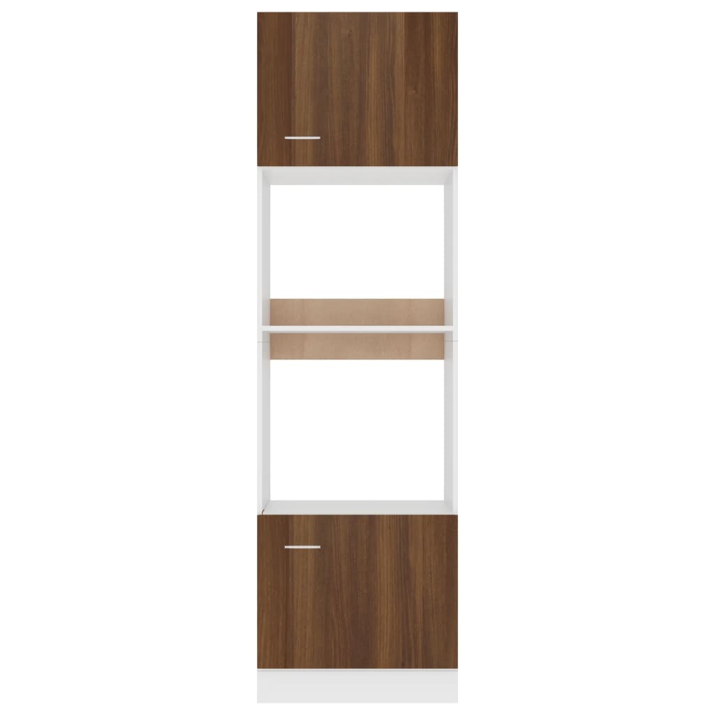 Mikrowellenumbauschrank Lyon Braun Eichen-Optik 60x57x207 cm