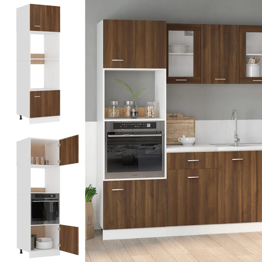 Mikroovnskab Brun Eg Look 60x57x207 cm