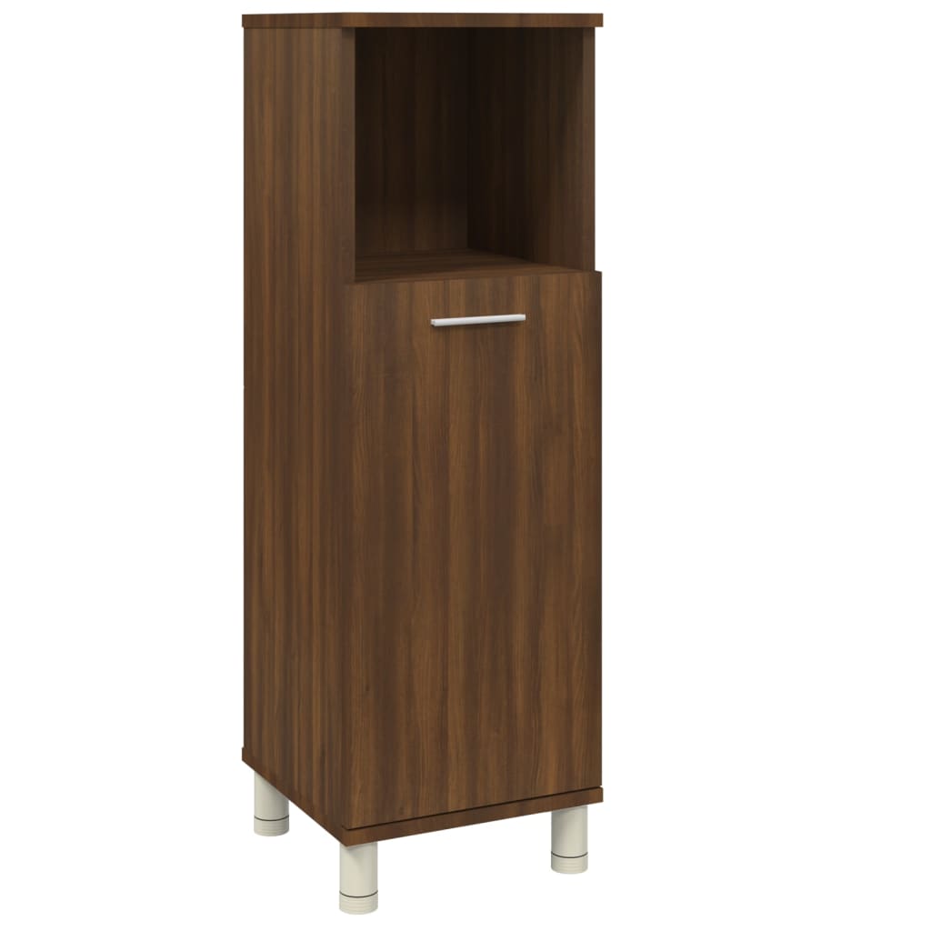 Badeværelsesskab Brun Eg Look 30x30x95 cm Træmateriale