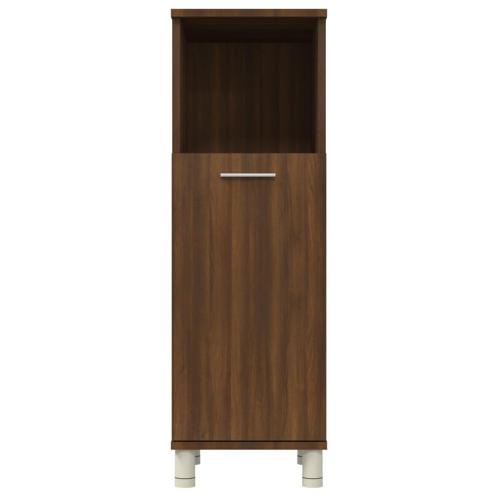 Badeværelsesskab Brun Eg Look 30x30x95 cm Træmateriale