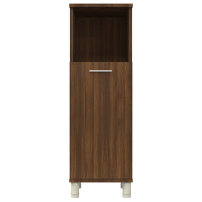Badeværelsesskab Brun Eg Look 30x30x95 cm Træmateriale
