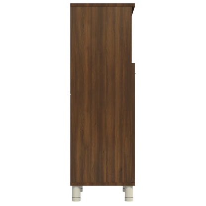 Badeværelsesskab Brun Eg Look 30x30x95 cm Træmateriale