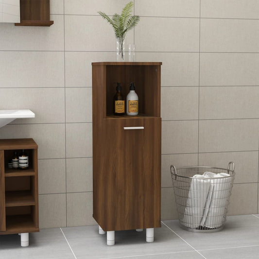 Badeværelsesskab Brun Eg Look 30x30x95 cm Træmateriale