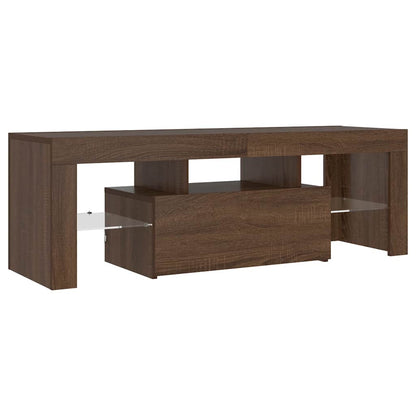 TV-Schrank mit LED-Leuchten Braun Eichen-Optik 120x35x40 cm