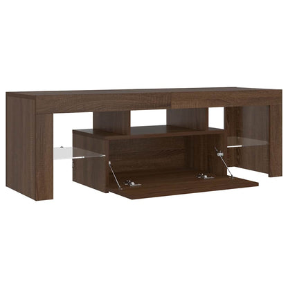 TV-Schrank mit LED-Leuchten Braun Eichen-Optik 120x35x40 cm