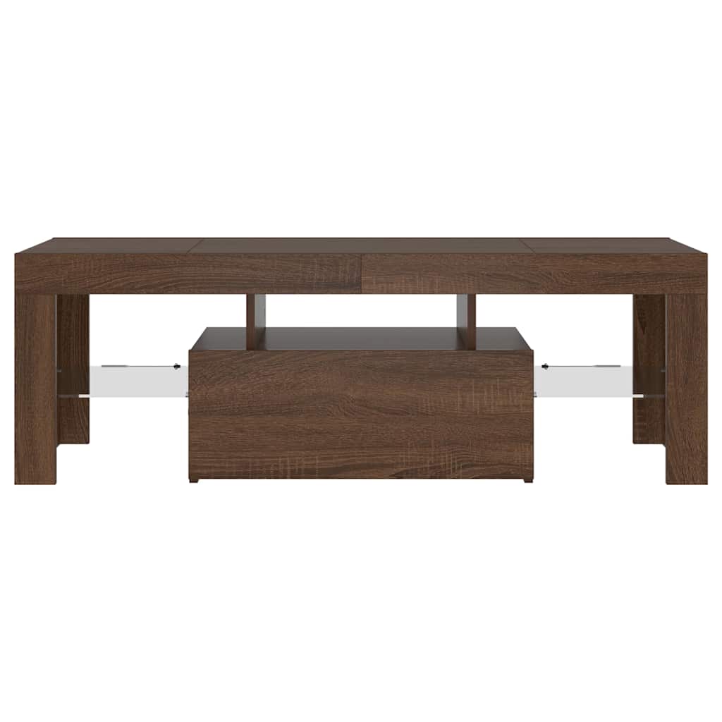 TV-Schrank mit LED-Leuchten Braun Eichen-Optik 120x35x40 cm