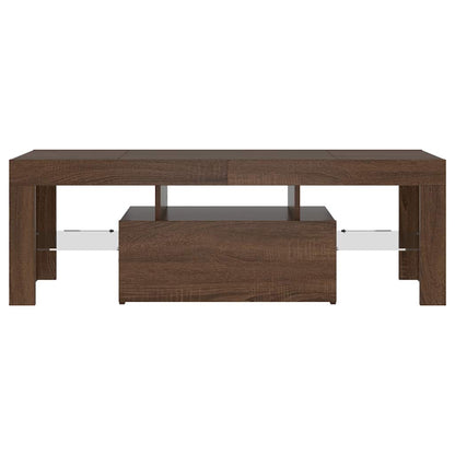 TV-Schrank mit LED-Leuchten Braun Eichen-Optik 120x35x40 cm