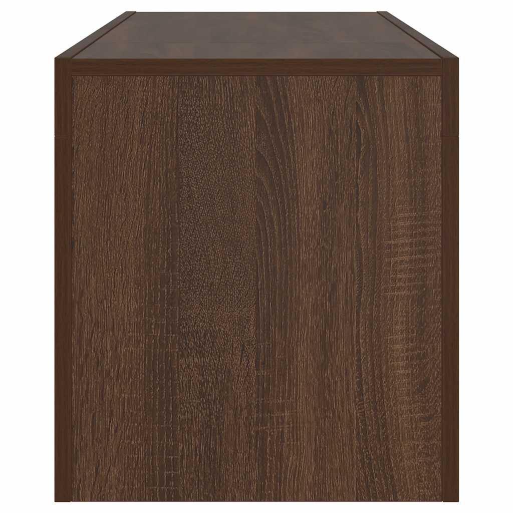 TV-Schrank mit LED-Leuchten Braun Eichen-Optik 120x35x40 cm