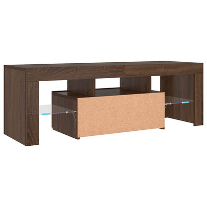 TV-Schrank mit LED-Leuchten Braun Eichen-Optik 120x35x40 cm