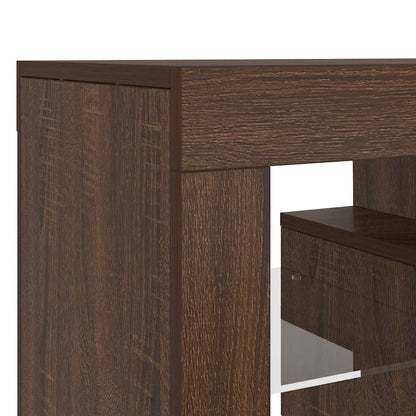 TV-Schrank mit LED-Leuchten Braun Eichen-Optik 120x35x40 cm