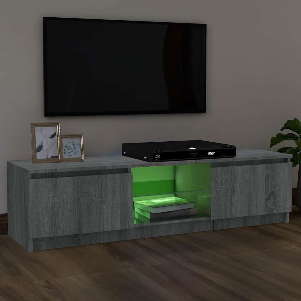 TV-Schrank mit LED-Leuchten Grau Sonoma 120x30x36 cm