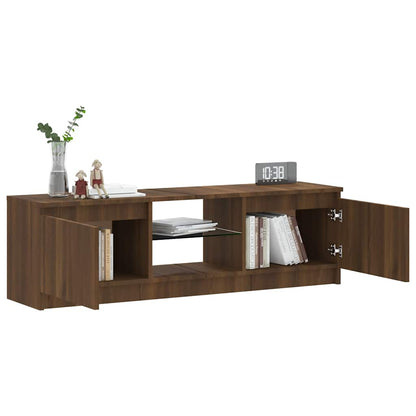 TV-Schrank mit LED-Leuchten Braun Eichen-Optik 120x30x36 cm