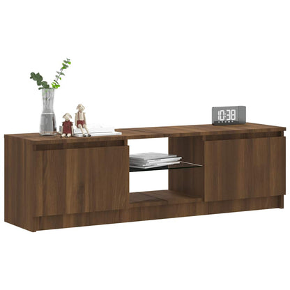 TV-Schrank mit LED-Leuchten Braun Eichen-Optik 120x30x36 cm