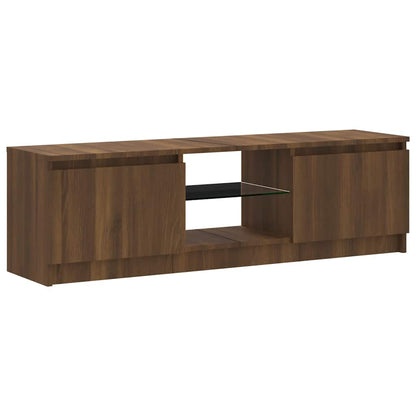 TV-Schrank mit LED-Leuchten Braun Eichen-Optik 120x30x36 cm