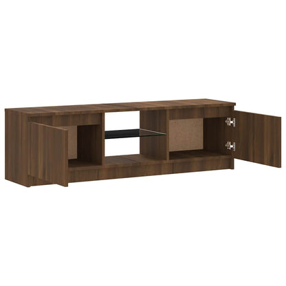 TV-Schrank mit LED-Leuchten Braun Eichen-Optik 120x30x36 cm