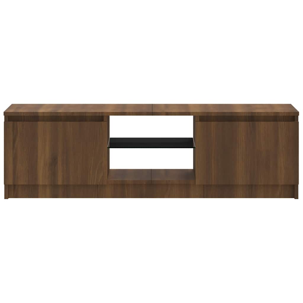 TV-Schrank mit LED-Leuchten Braun Eichen-Optik 120x30x36 cm