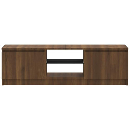 TV-Schrank mit LED-Leuchten Braun Eichen-Optik 120x30x36 cm