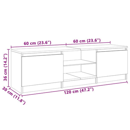 TV-Schrank mit LED-Leuchten Braun Eichen-Optik 120x30x36 cm