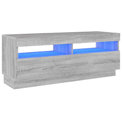 TV-skab med LED-lys Grå Sonoma 100x35x40 cm