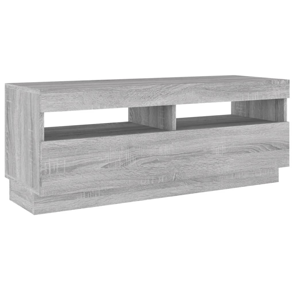 TV-skab med LED-lys Grå Sonoma 100x35x40 cm