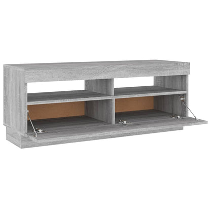 TV-skab med LED-lys Grå Sonoma 100x35x40 cm