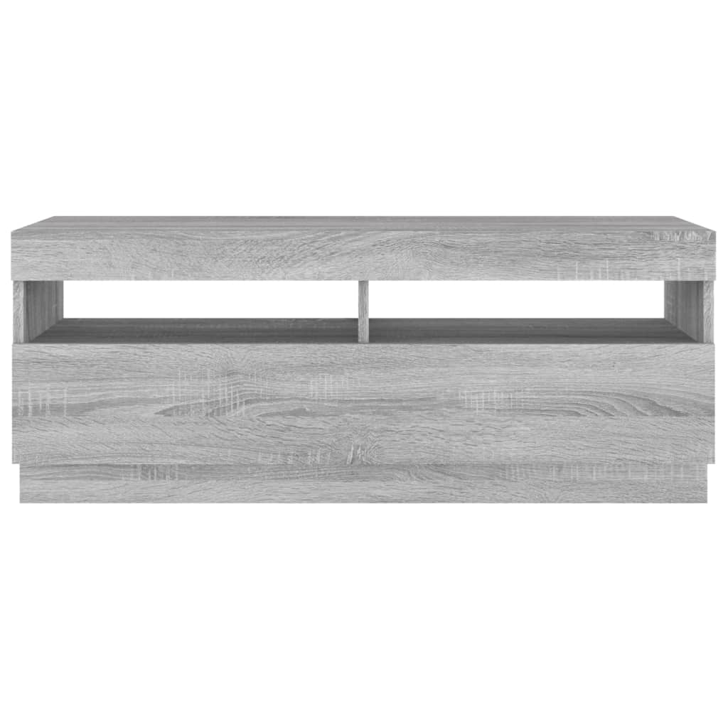 TV-skab med LED-lys Grå Sonoma 100x35x40 cm