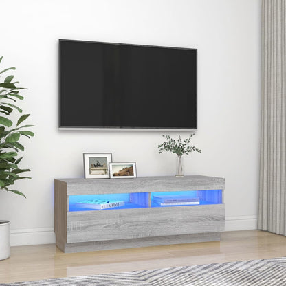 TV-skab med LED-lys Grå Sonoma 100x35x40 cm