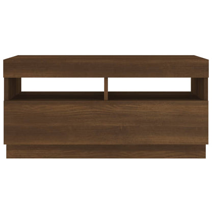 TV-Schrank mit LED-Leuchten Braun Eichen-Optik 80x35x40 cm