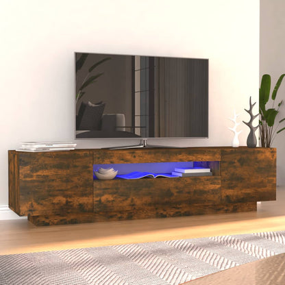 TV-Schrank mit LED-Leuchten Räuchereiche 160x35x40 cm