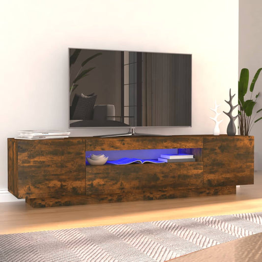 TV-Schrank mit LED-Leuchten Räuchereiche 160x35x40 cm