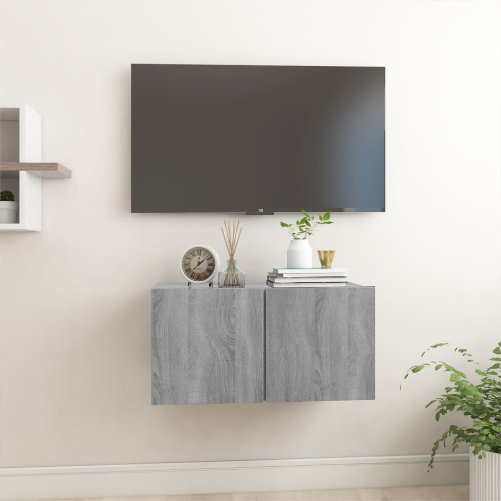 TV vægskab grå Sonoma 60x30x30 cm træmateriale