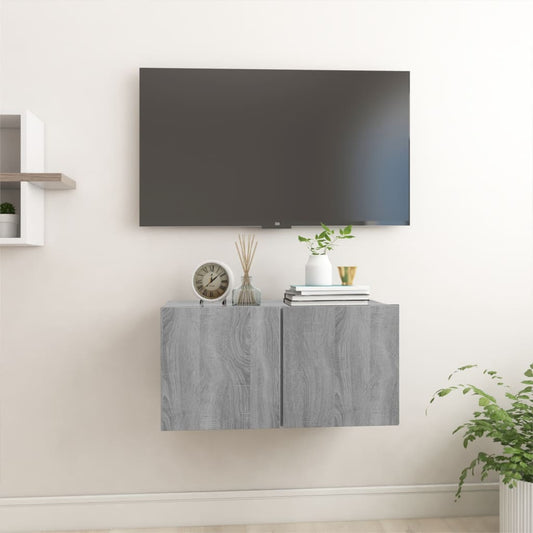 TV vægskab grå Sonoma 60x30x30 cm træmateriale