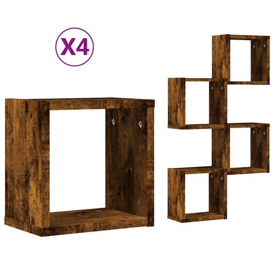 Wandregale 4 pcs Braun 26 x 15 x 26 cm Holzwerkstoff
