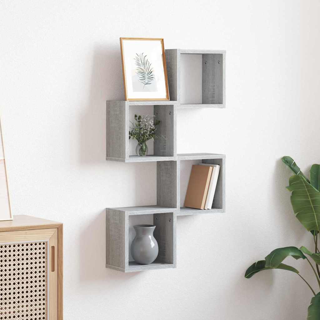 Wandregale 4 pcs Grau 26 x 15 x 26 cm Holzwerkstoff